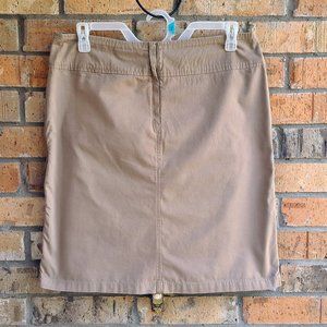 H&M Womens Straight Skirt Below Knee Length Side Zippers Tan Size 14